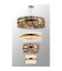 Lysander 4 Tier 40cm + 60cm + 80cm + 1m Pendant 10 + 18 + 24 + 32 Light G9 Brass/Smoke/Clear Item Weight: 80kg-3
