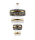 Lysander 4 Tier 40cm + 60cm + 80cm + 1m Pendant 10 + 18 + 24 + 32 Light G9 Brass/Smoke/Clear Item Weight: 80kg-4