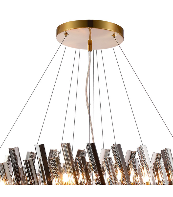 Lysander 4 Tier 40cm + 60cm + 80cm + 1m Pendant 10 + 18 + 24 + 32 Light G9 Brass/Smoke/Clear Item Weight: 80kg-7
