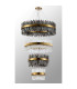 Lysander 4 Tier 40cm + 60cm + 80cm + 1m Pendant 10 + 18 + 24 + 32 Light G9 Brass/Smoke/Clear Item Weight: 80kg-11