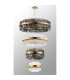 Lysander 4 Tier 40cm + 60cm + 80cm + 1m Pendant 10 + 18 + 24 + 32 Light G9 Brass/Smoke/Clear Item Weight: 80kg-13