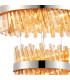 Lysander 4 Tier 40cm + 60cm + 80cm + 1m Pendant 10 + 18 + 24 + 32 Light G9 Polished Nickel/Amber Item Weight: 80kg-5