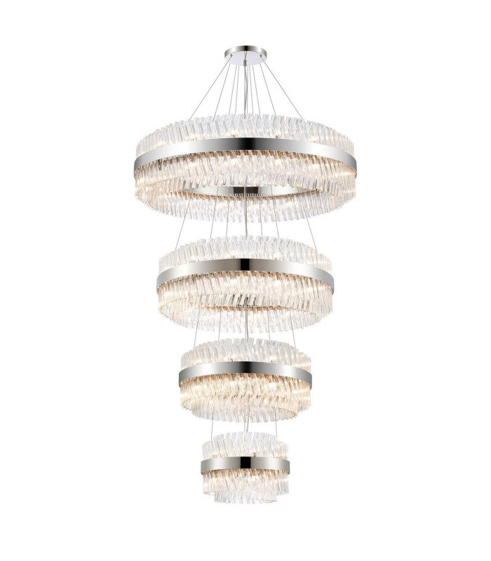 Lysander 4 Tier 40cm + 60cm + 80cm + 1m Pendant 10 + 18 + 24 + 32 Light G9 Polished Nickel/Clear Item Weight: 80kg-5