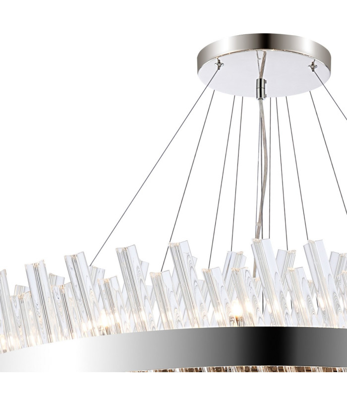 Lysander 4 Tier 40cm + 60cm + 80cm + 1m Pendant 10 + 18 + 24 + 32 Light G9 Polished Nickel/Clear Item Weight: 80kg-7