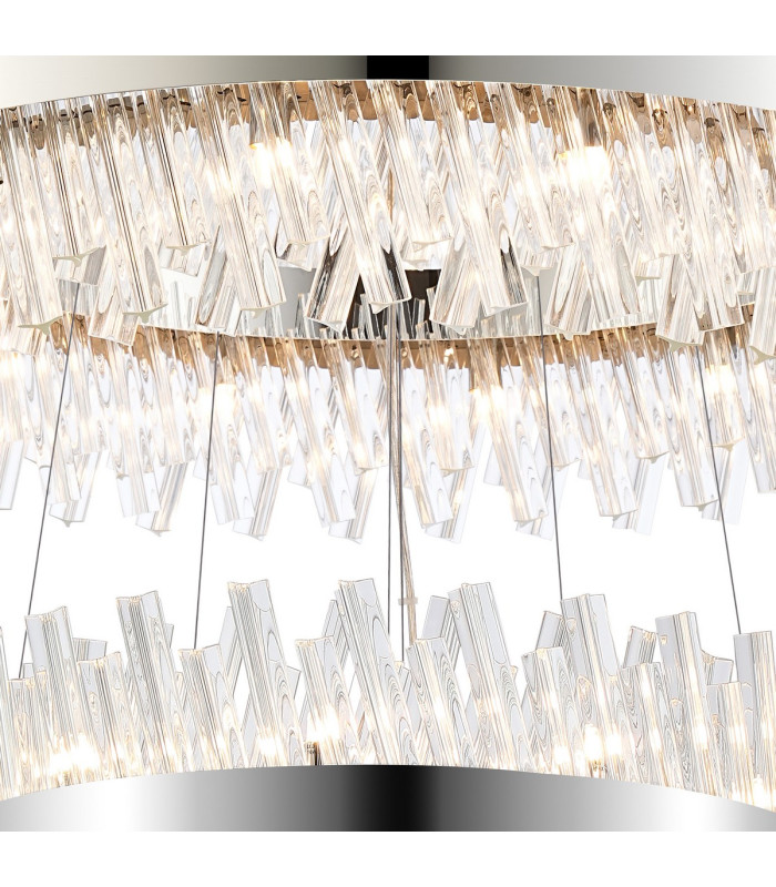 Lysander 4 Tier 40cm + 60cm + 80cm + 1m Pendant 10 + 18 + 24 + 32 Light G9 Polished Nickel/Clear Item Weight: 80kg-8