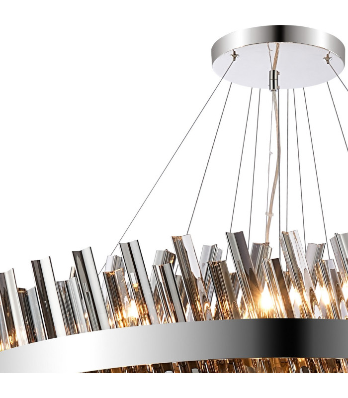 Lysander 4 Tier 40cm + 60cm + 80cm + 1m Pendant 10 + 18 + 24 + 32 Light G9 Polished Nickel/Smoke Item Weight: 80kg-7