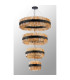 Lysander 4 Tier 40cm + 60cm + 80cm + 1m Pendant 10 + 18 + 24 + 32 Light G9 Satin Black/Amber Item Weight: 80kg-12