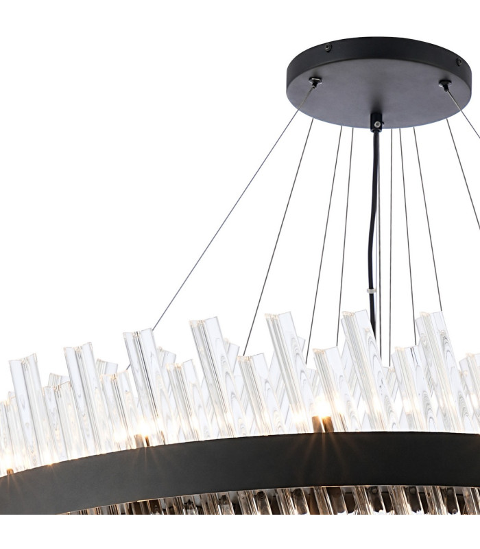 Lysander 4 Tier 40cm + 60cm + 80cm + 1m Pendant 10 + 18 + 24 + 32 Light G9 Satin Black/Clear Item Weight: 80kg-7
