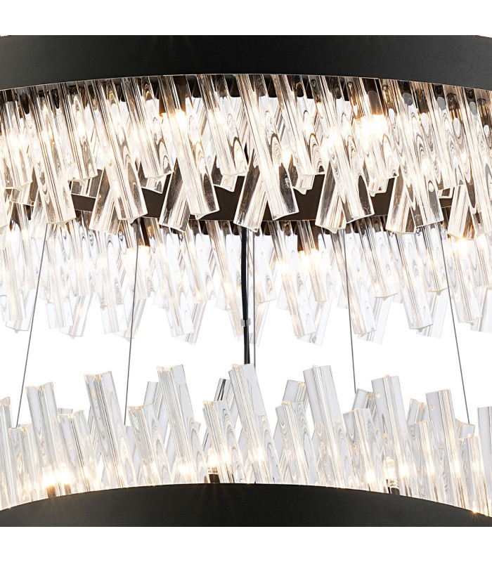 Lysander 4 Tier 40cm + 60cm + 80cm + 1m Pendant 10 + 18 + 24 + 32 Light G9 Satin Black/Clear Item Weight: 80kg-8