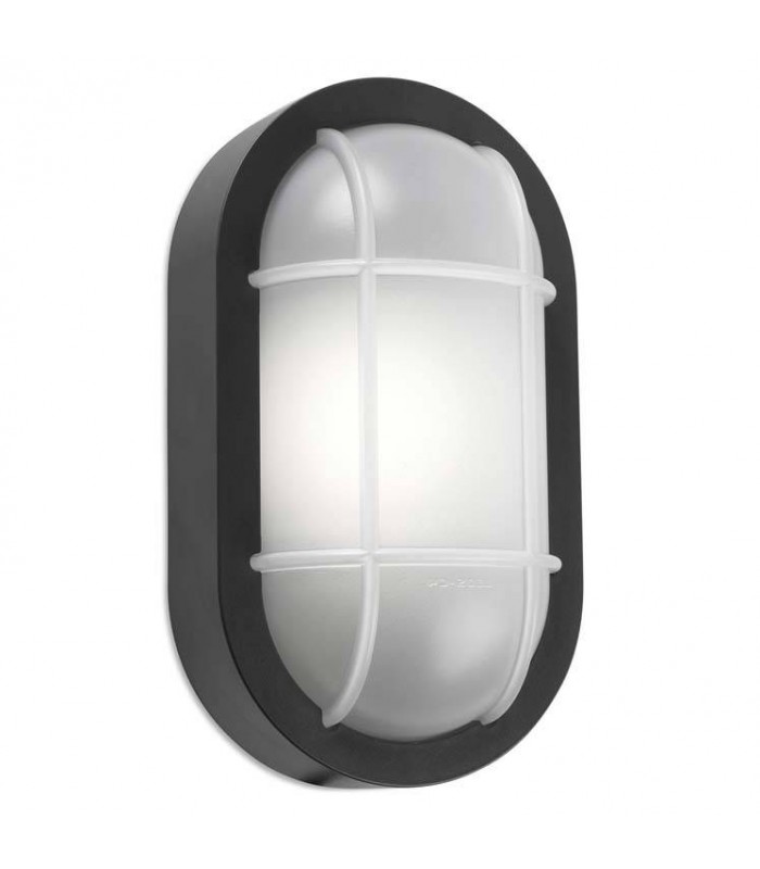 Outdoor LED Bulkhead Wall Light Grey White 701lm 3000K IP65 - 1