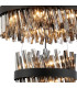 Lysander 4 Tier 40cm + 60cm + 80cm + 1m Pendant 10 + 18 + 24 + 32 Light G9 Satin Black/Smoke Item Weight: 80kg-9