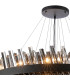 Lysander 4 Tier 40cm + 60cm + 80cm + 1m Pendant 10 + 18 + 24 + 32 Light G9 Satin Black/Smoke Item Weight: 80kg-10