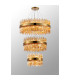 Lysander 3 Tier 40cm + 60cm + 80cm Pendant 10 + 18 + 24 Light G9 Brass/Amber Item Weight: 50kg-3