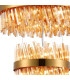 Lysander 3 Tier 40cm + 60cm + 80cm Pendant 10 + 18 + 24 Light G9 Brass/Amber Item Weight: 50kg-6