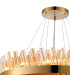 Lysander 3 Tier 40cm + 60cm + 80cm Pendant 10 + 18 + 24 Light G9 Brass/Amber Item Weight: 50kg-7
