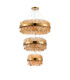 Lysander 3 Tier 40cm + 60cm + 80cm Pendant 10 + 18 + 24 Light G9 Brass/Amber Item Weight: 50kg-9