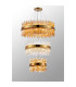 Lysander 3 Tier 40cm + 60cm + 80cm Pendant 10 + 18 + 24 Light G9 Brass/Amber/Clear Item Weight: 50kg-3
