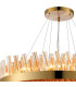 Lysander 3 Tier 40cm + 60cm + 80cm Pendant 10 + 18 + 24 Light G9 Brass/Amber/Clear Item Weight: 50kg-7
