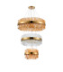 Lysander 3 Tier 40cm + 60cm + 80cm Pendant 10 + 18 + 24 Light G9 Brass/Amber/Clear Item Weight: 50kg-9