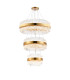 Lysander 3 Tier 40cm + 60cm + 80cm Pendant 10 + 18 + 24 Light G9 Brass/Clear Item Weight: 50kg-5