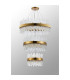 Lysander 3 Tier 40cm + 60cm + 80cm Pendant 10 + 18 + 24 Light G9 Brass/Clear Item Weight: 50kg-10