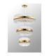Lysander 3 Tier 40cm + 60cm + 80cm Pendant 10 + 18 + 24 Light G9 Brass/Clear Item Weight: 50kg-12
