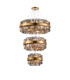 Lysander 3 Tier 40cm + 60cm + 80cm Pendant 10 + 18 + 24 Light G9 Brass/Smoke Item Weight: 50kg-5