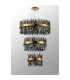 Lysander 3 Tier 40cm + 60cm + 80cm Pendant 10 + 18 + 24 Light G9 Brass/Smoke Item Weight: 50kg-10