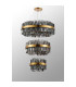 Lysander 3 Tier 40cm + 60cm + 80cm Pendant 10 + 18 + 24 Light G9 Brass/Smoke Item Weight: 50kg-12
