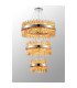 Lysander 3 Tier 40cm + 60cm + 80cm Pendant 10 + 18 + 24 Light G9 Polished Nickel/Amber Item Weight: 50kg-3