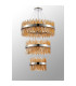 Lysander 3 Tier 40cm + 60cm + 80cm Pendant 10 + 18 + 24 Light G9 Polished Nickel/Amber Item Weight: 50kg-10