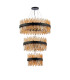 Lysander 3 Tier 40cm + 60cm + 80cm Pendant 10 + 18 + 24 Light G9 Satin Black/Amber Item Weight: 50kg-3