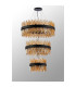 Lysander 3 Tier 40cm + 60cm + 80cm Pendant 10 + 18 + 24 Light G9 Satin Black/Amber Item Weight: 50kg-9