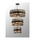 Lysander 3 Tier 40cm + 60cm + 80cm Pendant 10 + 18 + 24 Light G9 Satin Black/Smoke Item Weight: 50kg-3
