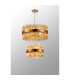 Lysander 2 Tier 40cm + 60cm Pendant 10 + 18 Light G9 Brass/Amber Item Weight: 27kg-3