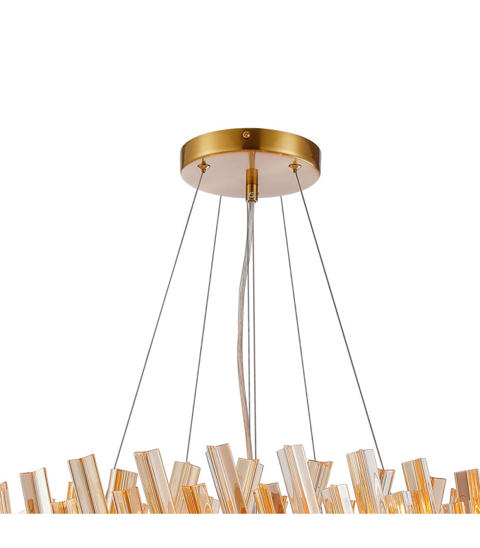 Lysander 2 Tier 40cm + 60cm Pendant 10 + 18 Light G9 Brass/Amber Item Weight: 27kg-7