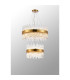 Lysander 2 Tier 40cm + 60cm Pendant 10 + 18 Light G9 Brass/Clear Item Weight: 27kg-3