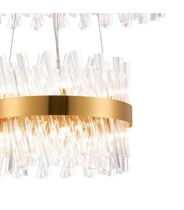 Lysander 2 Tier 40cm + 60cm Pendant 10 + 18 Light G9 Brass/Clear Item Weight: 27kg-6