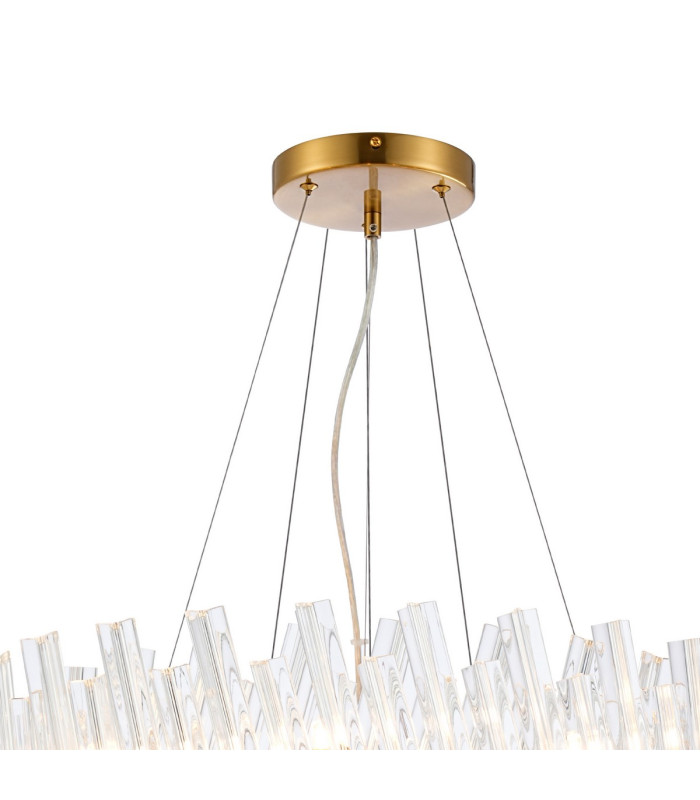 Lysander 2 Tier 40cm + 60cm Pendant 10 + 18 Light G9 Brass/Clear Item Weight: 27kg-7