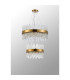 Lysander 2 Tier 40cm + 60cm Pendant 10 + 18 Light G9 Brass/Clear Item Weight: 27kg-10