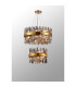 Lysander 2 Tier 40cm + 60cm Pendant 10 + 18 Light G9 Brass/Smoke Item Weight: 27kg-3