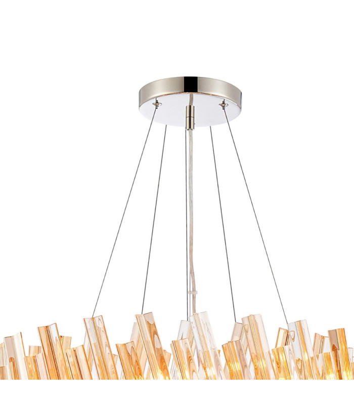 Lysander 2 Tier 40cm + 60cm Pendant 10 + 18 Light G9 Polished Nickel/Amber Item Weight: 27kg-7