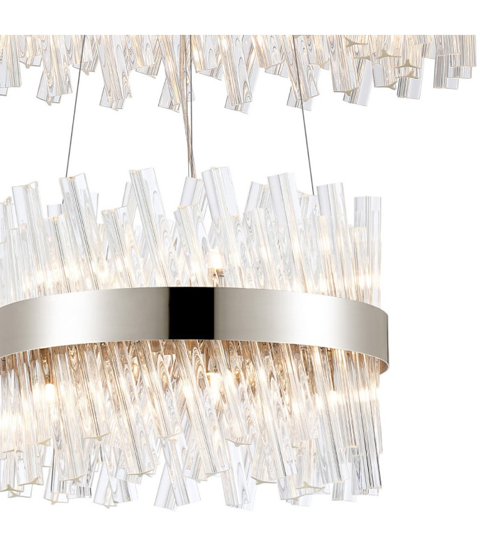 Lysander 2 Tier 40cm + 60cm Pendant 10 + 18 Light G9 Polished Nickel/Clear Item Weight: 27kg-6