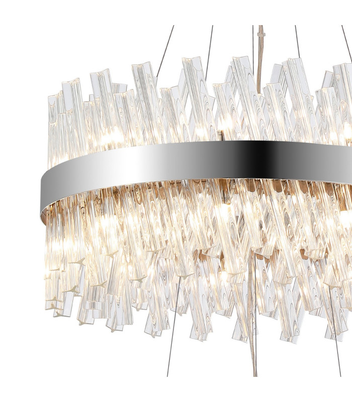 Lysander 2 Tier 40cm + 60cm Pendant 10 + 18 Light G9 Polished Nickel/Clear Item Weight: 27kg-8