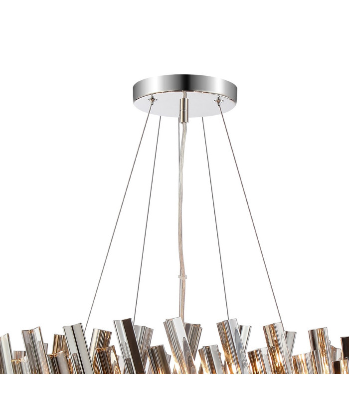 Lysander 2 Tier 40cm + 60cm Pendant 10 + 18 Light G9 Polished Nickel/Smoke Item Weight: 27kg-7