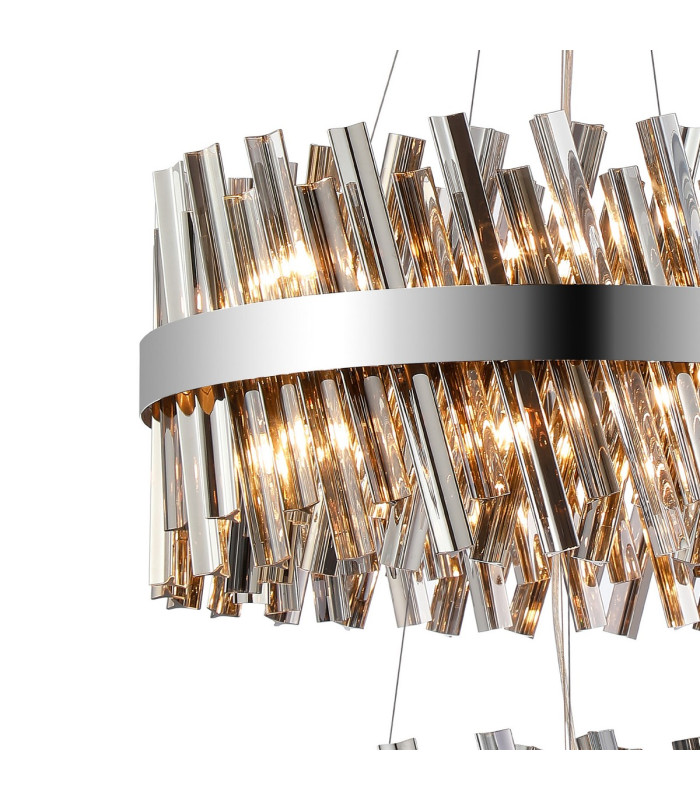 Lysander 2 Tier 40cm + 60cm Pendant 10 + 18 Light G9 Polished Nickel/Smoke Item Weight: 27kg-8