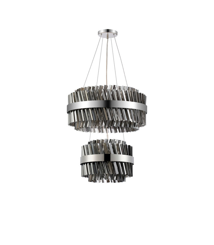 Lysander 2 Tier 40cm + 60cm Pendant 10 + 18 Light G9 Polished Nickel/Smoke Item Weight: 27kg-9