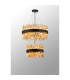 Lysander 2 Tier 40cm + 60cm Pendant 10 + 18 Light G9 Satin Black/Amber Item Weight: 27kg-3
