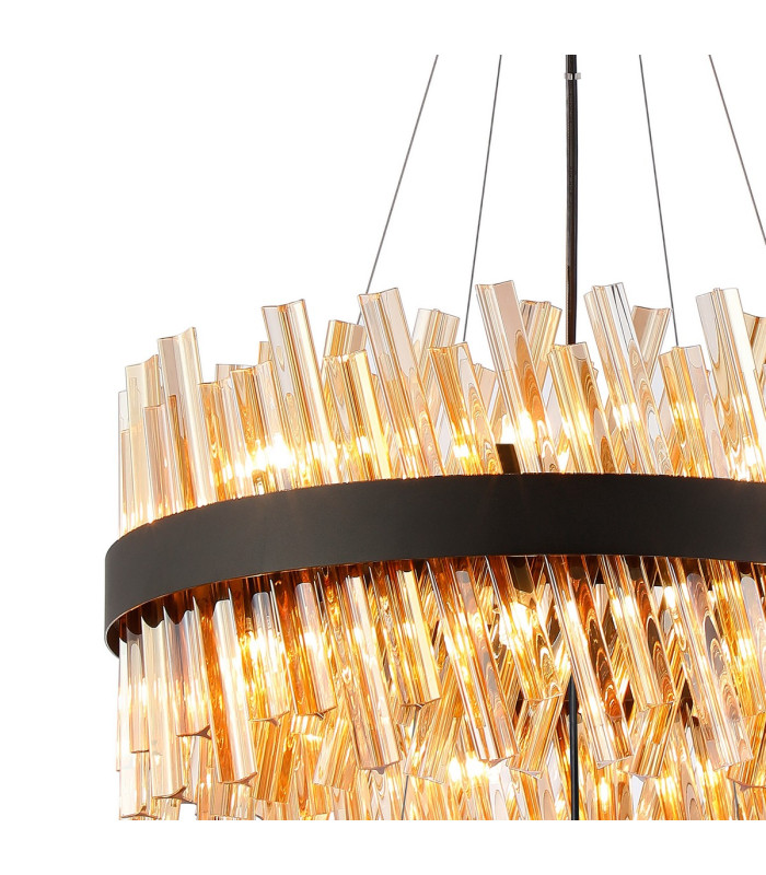 Lysander 2 Tier 40cm + 60cm Pendant 10 + 18 Light G9 Satin Black/Amber Item Weight: 27kg-8