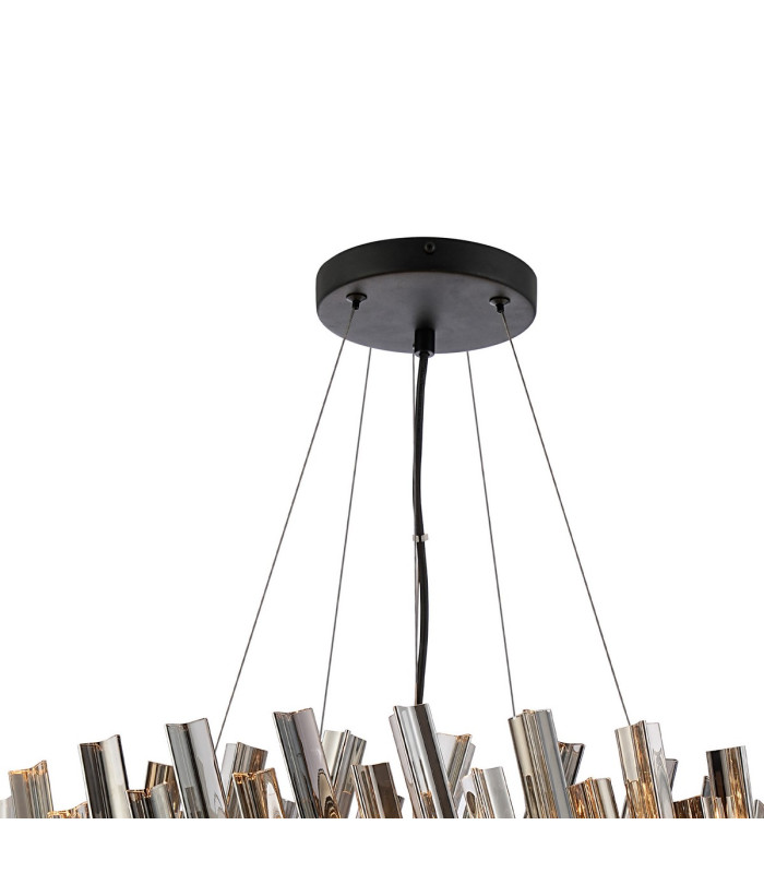 Lysander 2 Tier 40cm + 60cm Pendant 10 + 18 Light G9 Satin Black/Smoke Item Weight: 27kg-7